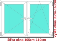 Dvoukřídlá okna O+OS SOFT šířka 105 a 110cm
